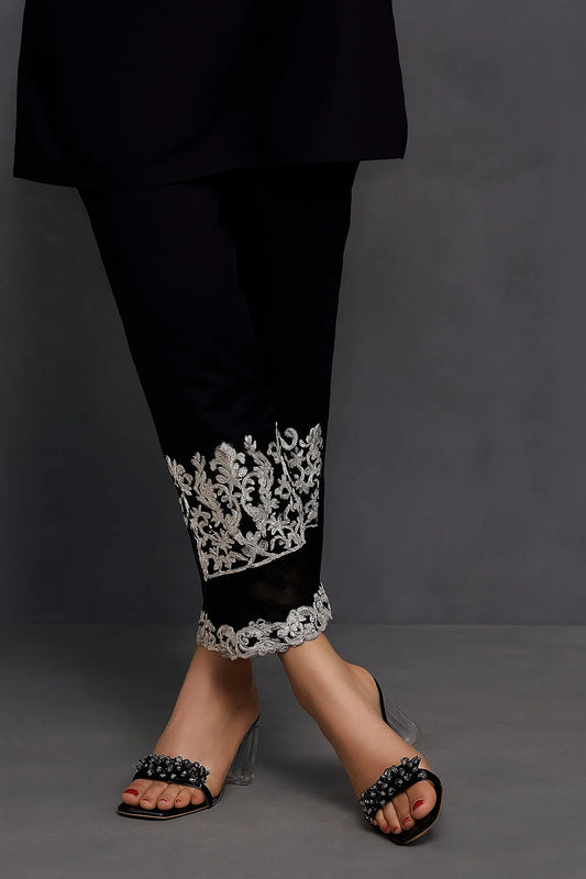 Cotton Lacework Straight Pants