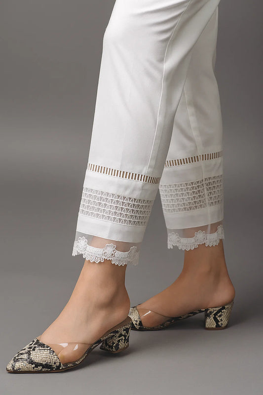 Cotton Lacework Straight Pants