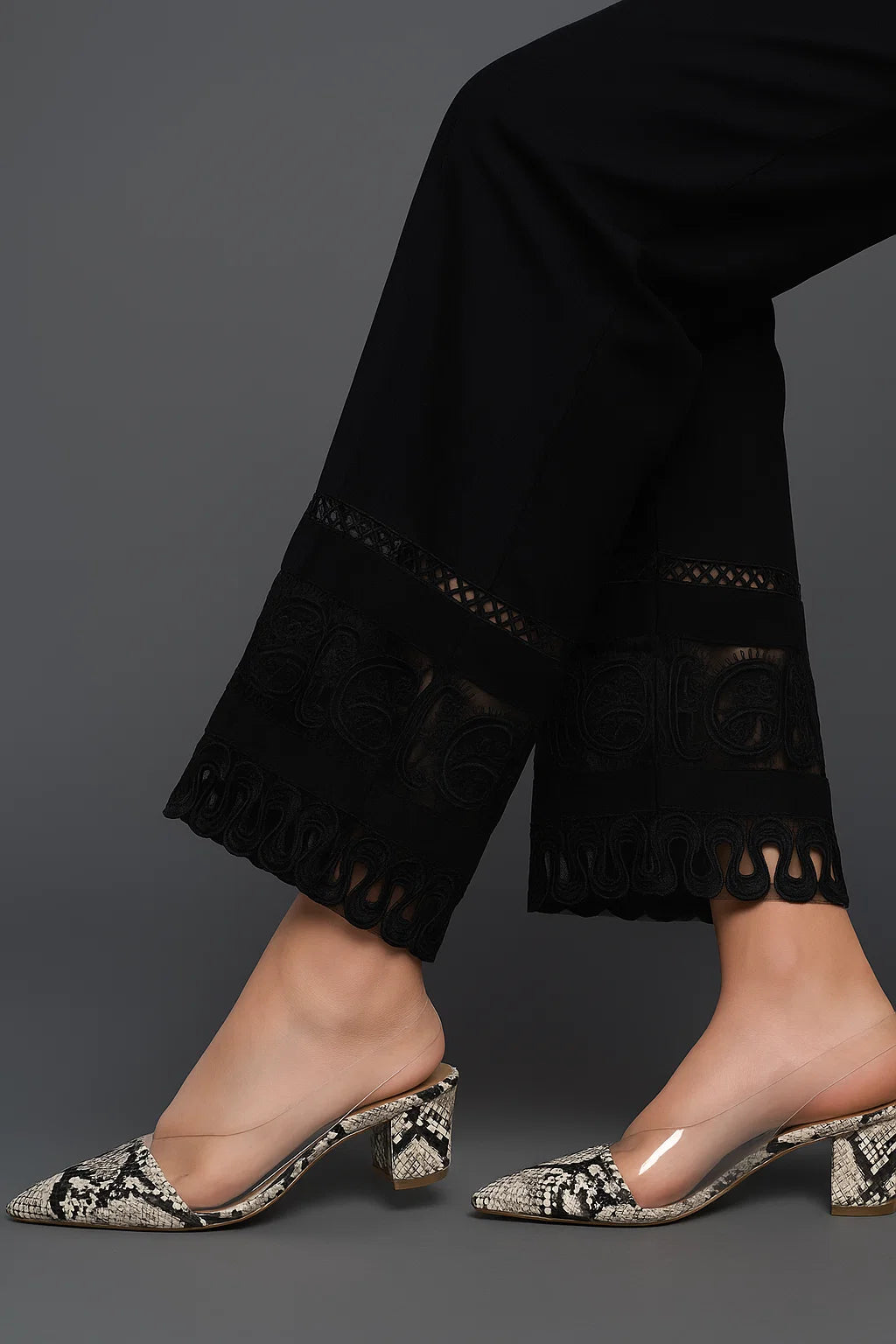 Cotton Lacework Straight Pants