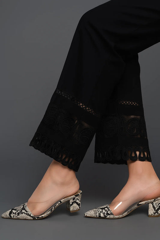 Cotton Lacework Straight Pants