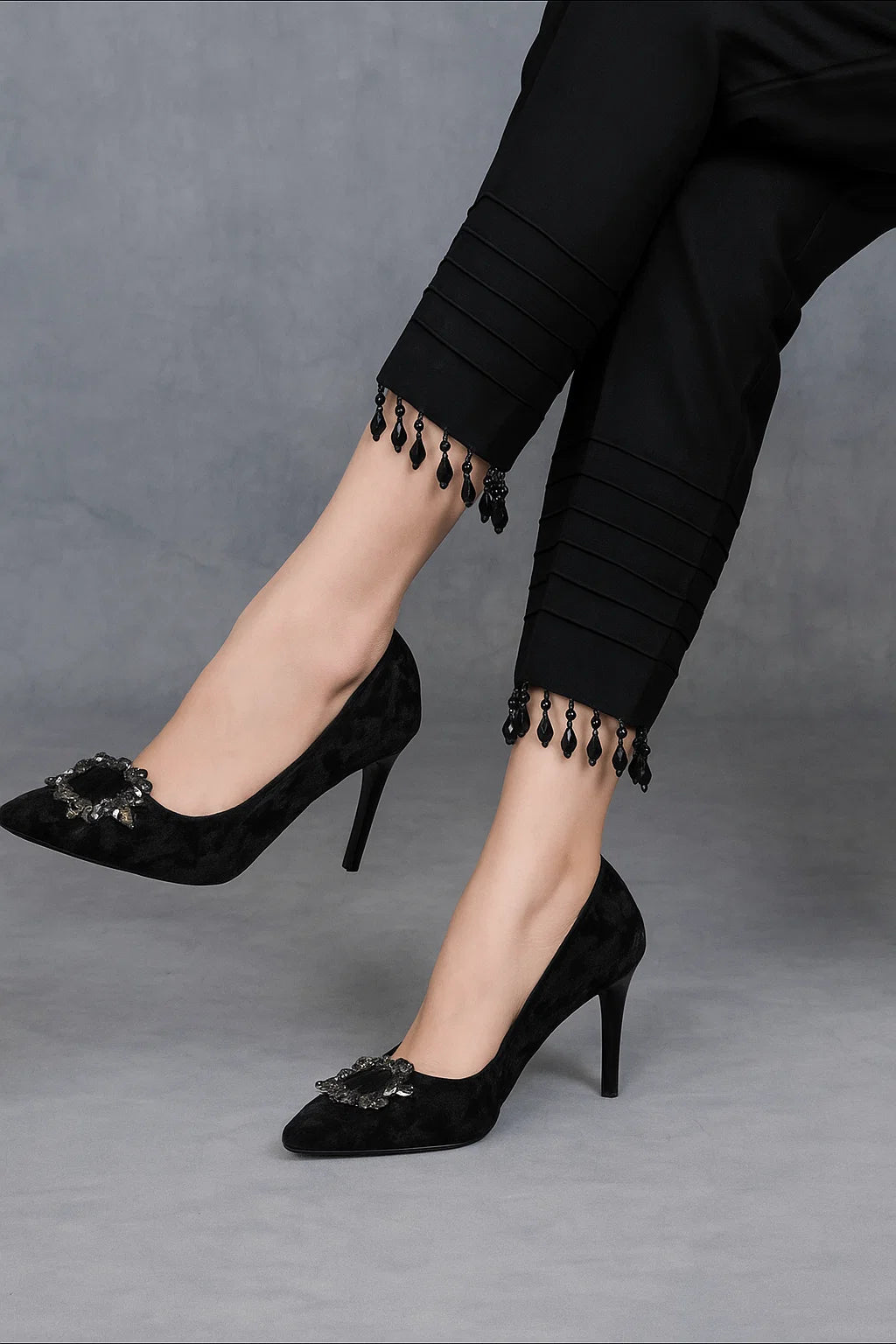 Cotton Lacework Straight Pants