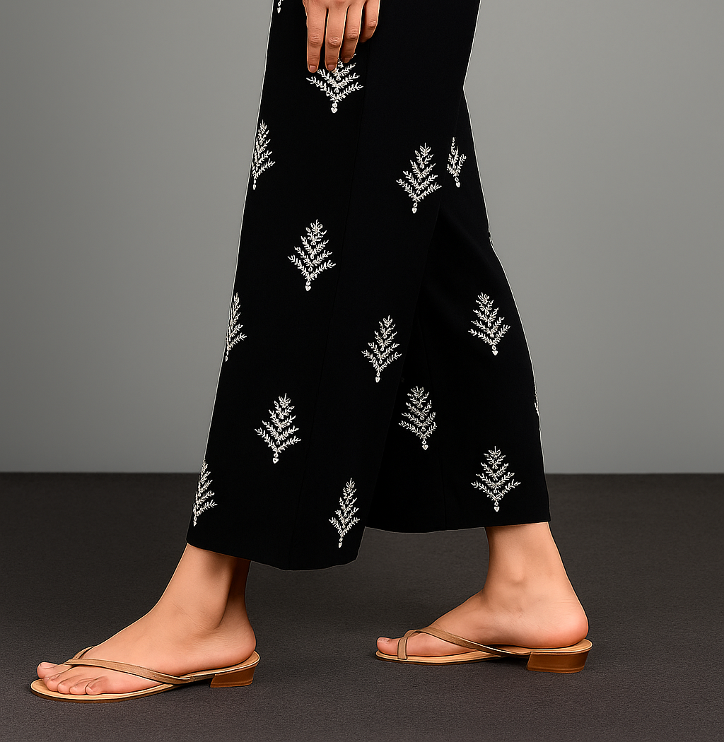 Cotton Embroidered Palazzo